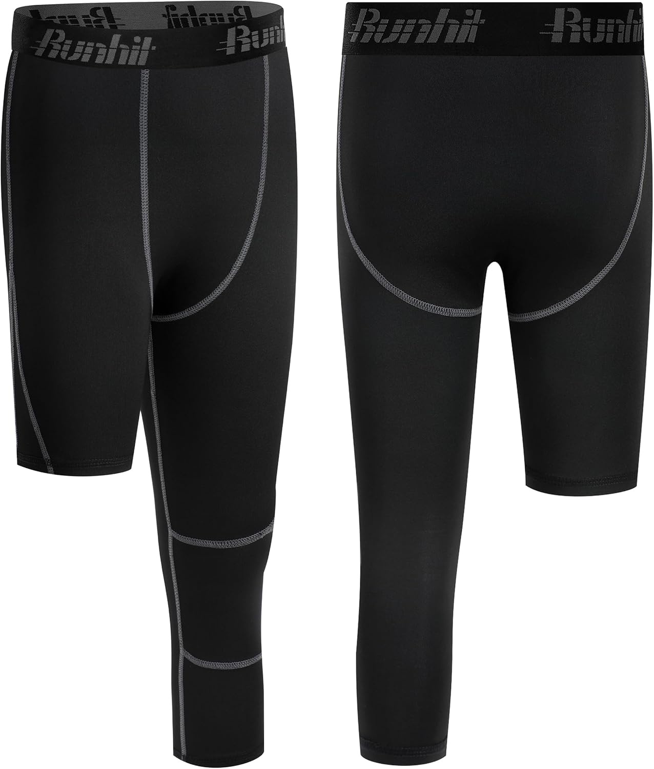 image:imageRunhit 34 One Leg Boys Compression LeggingsAthletic Tights Basketball Compression PantsYouth Boys Base Layer Pants