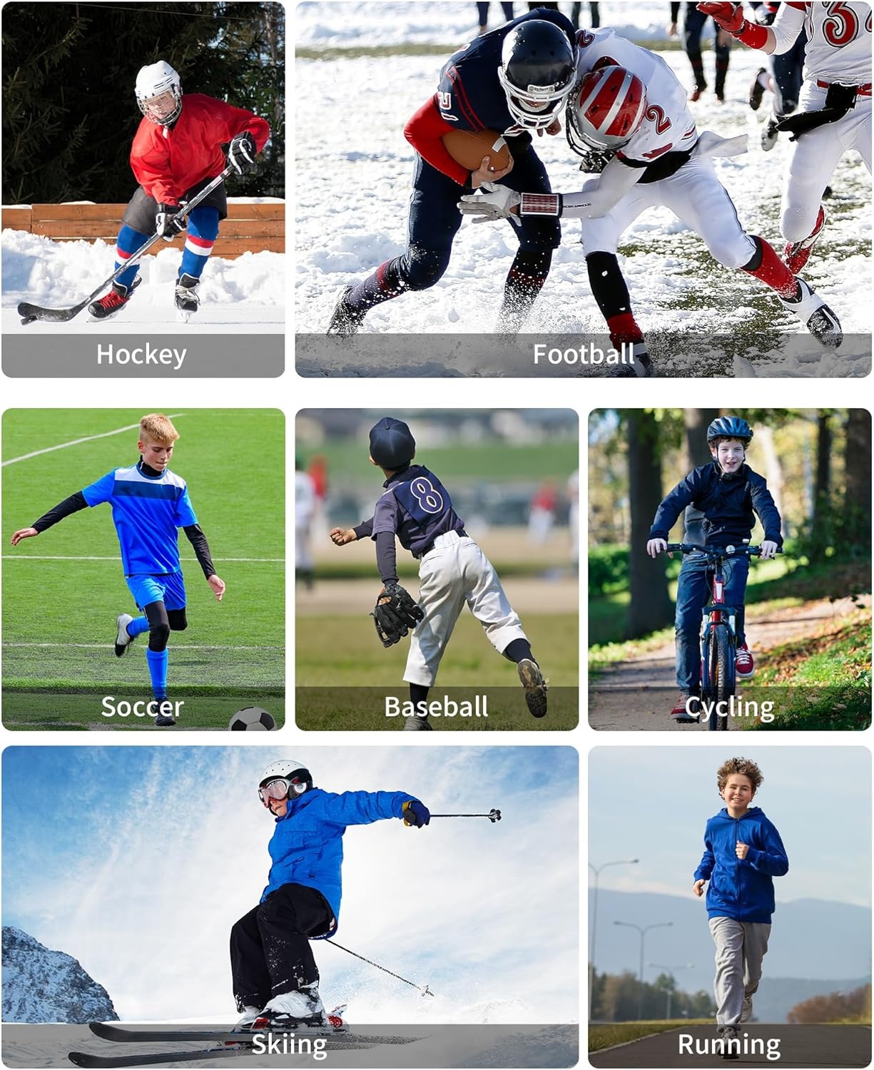 image:imageRunhit Boys Compression Leggings Fleece Lined Youth Sports Tights Kids Thermal Base Layer Pants Cold Weather Gear1pack Black