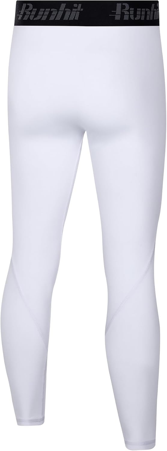 image:imageRunhit Boys Compression LeggingsYouth Athletic Tights Basketball Compression PantsBoys Base Layer Pants Sports Legging2pack Blackwhiteno Pocket
