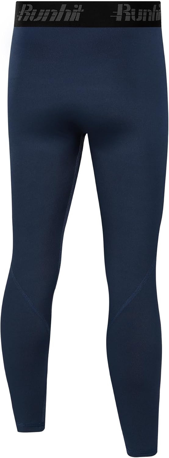 image:imageRunhit Boys Compression LeggingsYouth Athletic Tights Basketball Compression PantsBoys Base Layer Pants Sports Legging3pack Blackwhitenavy Blueno Pocket