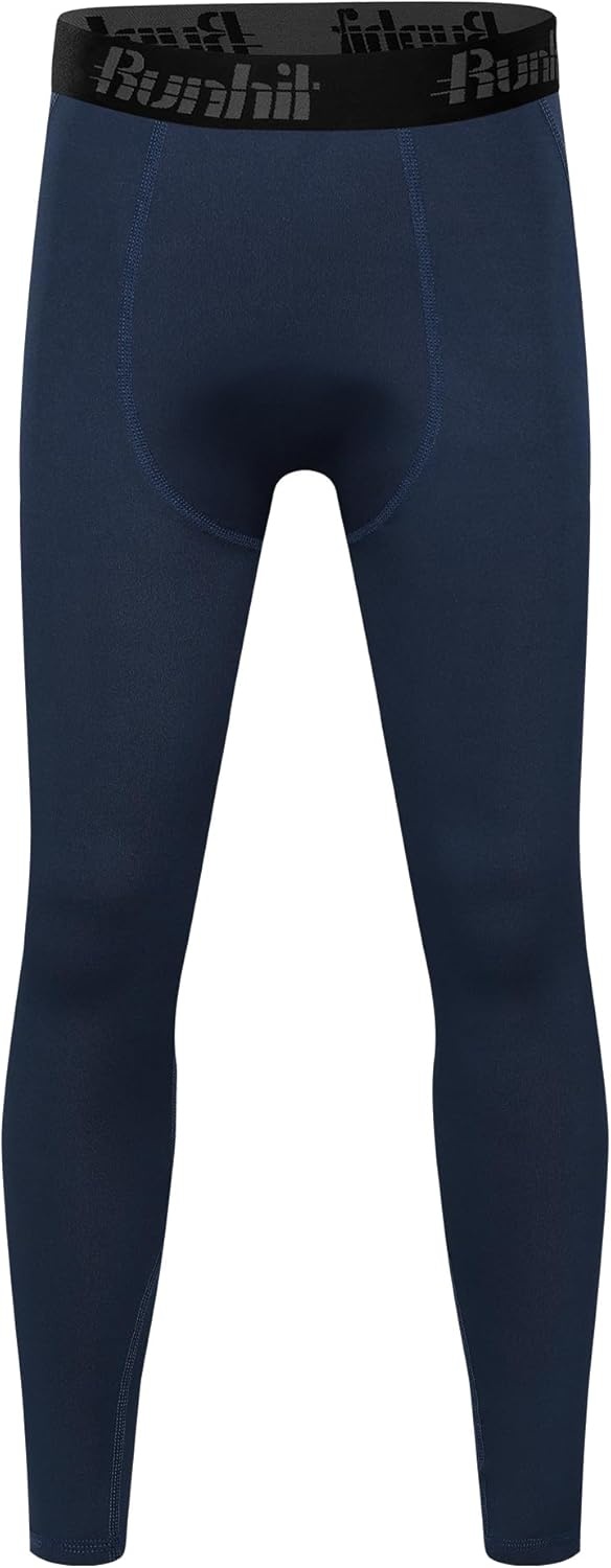 image:imageRunhit Boys Compression LeggingsYouth Athletic Tights Basketball Compression PantsBoys Base Layer Pants Sports Legging3pack Blackwhitenavy Blueno Pocket