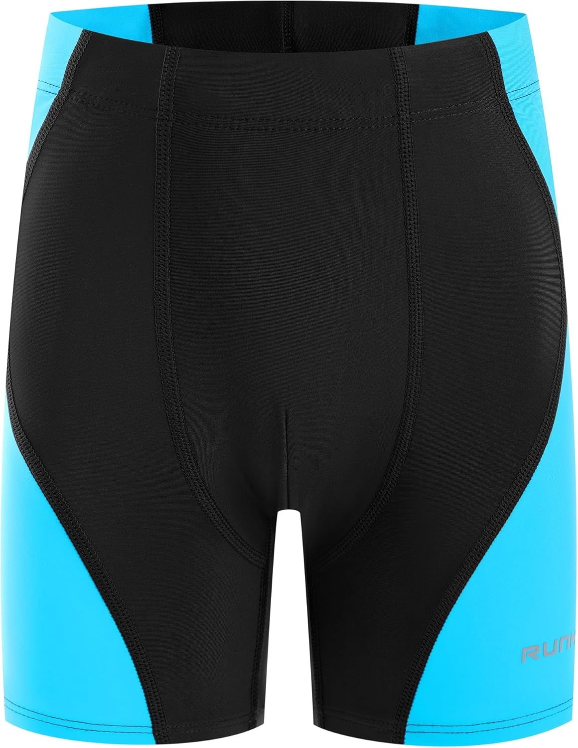 image:imageRunhit Boys Swim Jammers Square Leg Youth Competitive Swim Racing Team Swimsuits Athletic Quick Dry Swimming Shorts UPF 50Black Splicing Blue