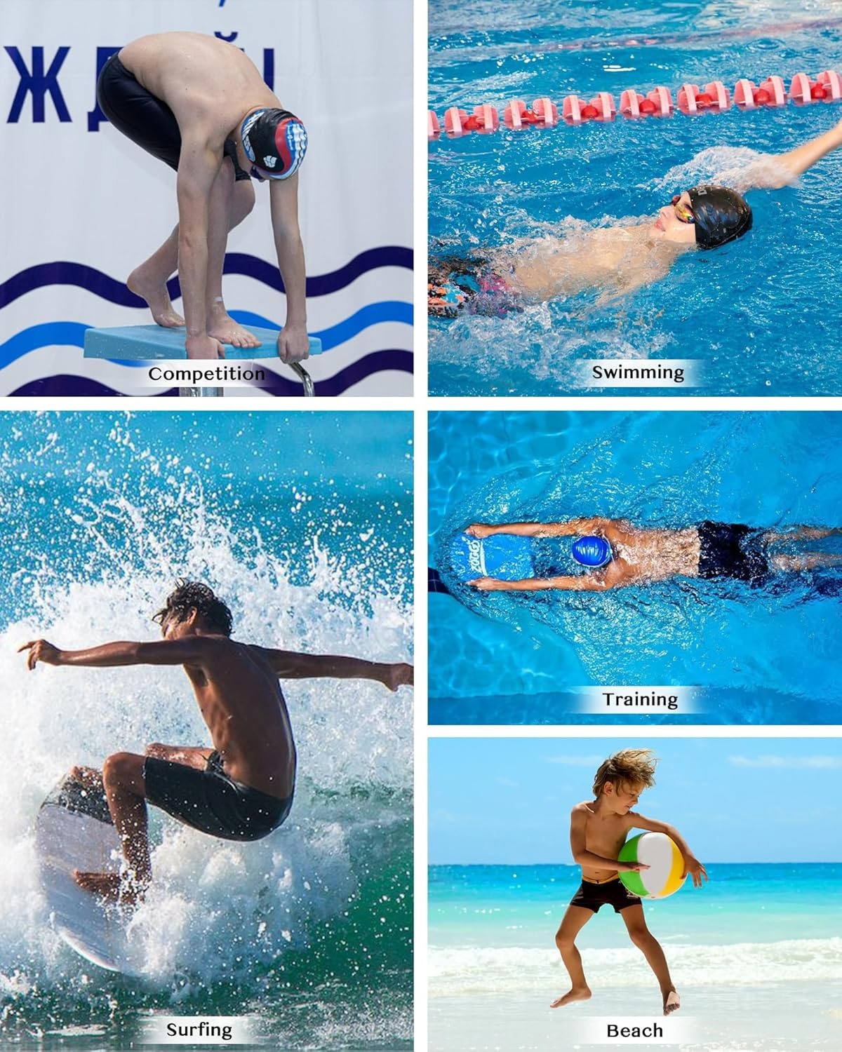 image:imageRunhit Boys Swim Jammers Square Leg Youth Competitive Swim Racing Team Swimsuits Athletic Quick Dry Swimming Shorts UPF 50Royal Blue