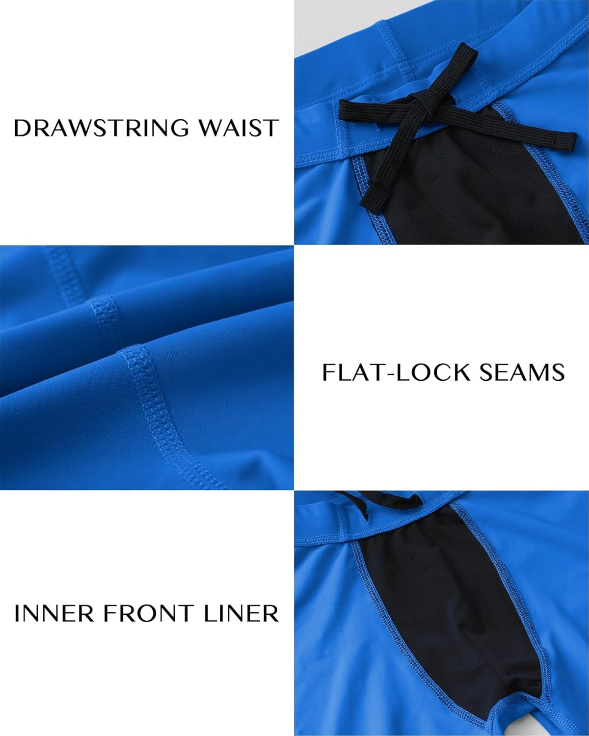 image:imageRunhit Boys Swim Jammers Square Leg Youth Competitive Swim Racing Team Swimsuits Athletic Quick Dry Swimming Shorts UPF 50Royal Blue
