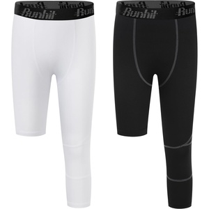 image:imageRunhit 34 One Leg Boys Compression LeggingsAthletic Tights Basketball Compression PantsYouth Boys Base Layer Pants