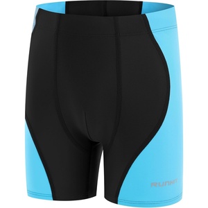 image:imageRunhit Boys Swim Jammers Square Leg Youth Competitive Swim Racing Team Swimsuits Athletic Quick Dry Swimming Shorts UPF 50Black Splicing Blue