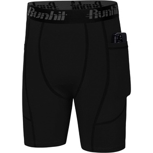 image:imageRunhit Youth Boys Compression ShortsBoys Performance Athletic Base Layers Underwear Sports Shorts Side PocketBlack