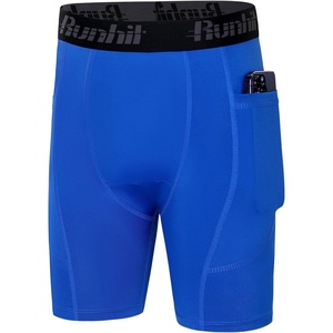 image:imageRunhit Youth Boys Compression ShortsBoys Performance Athletic Base Layers Underwear Sports Shorts Side PocketBlue