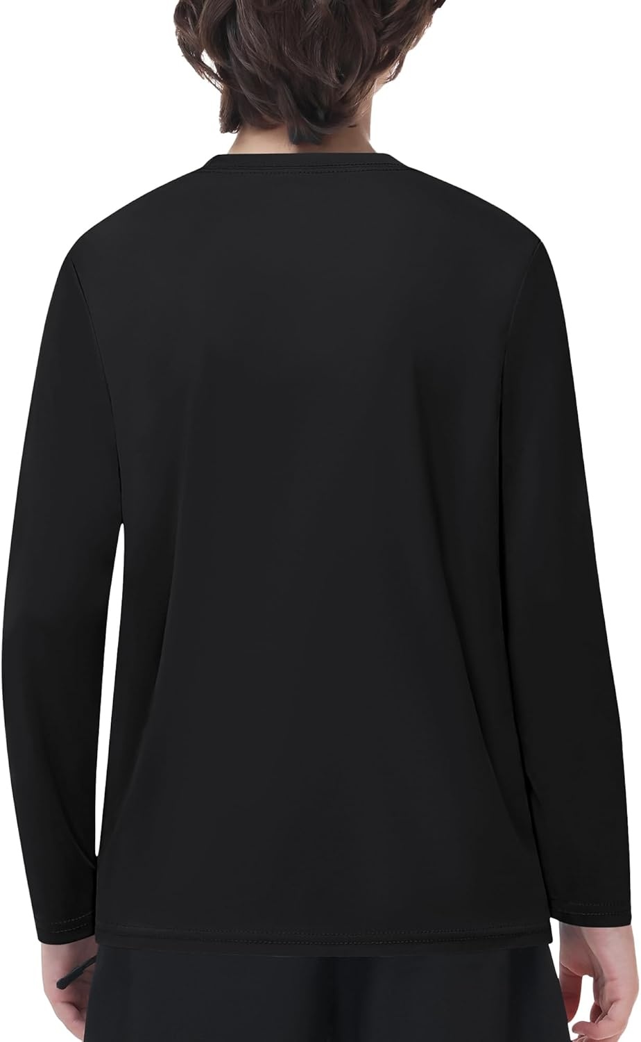 image:imageRunhit Boys and Girls Long Sleeve Athletic Shirts Kids UPF 50 Rash Guard Shirts with Moisture WickingBlack