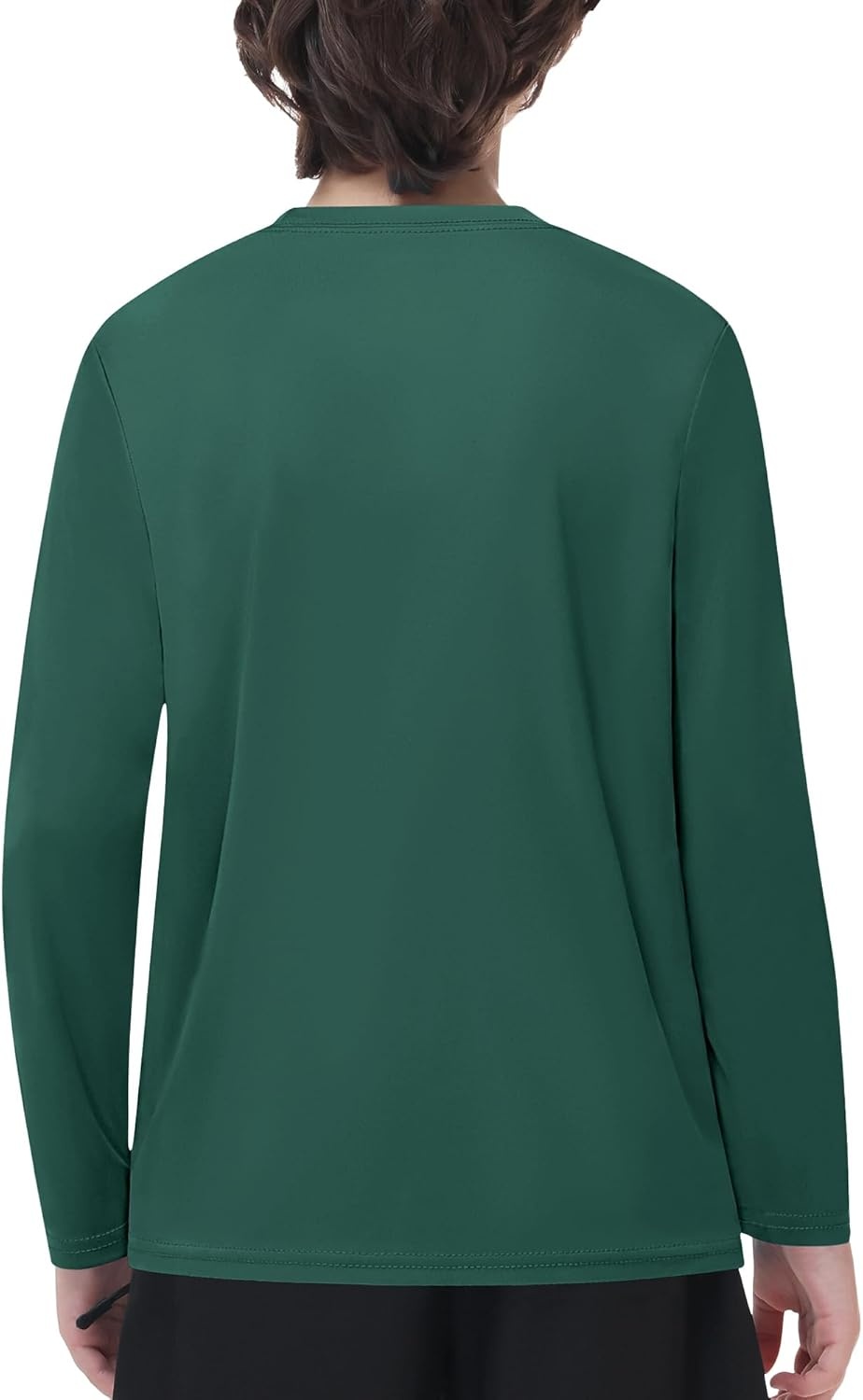 image:imageRunhit Boys and Girls Long Sleeve Athletic Shirts Kids UPF 50 Rash Guard Shirts with Moisture WickingDark Green
