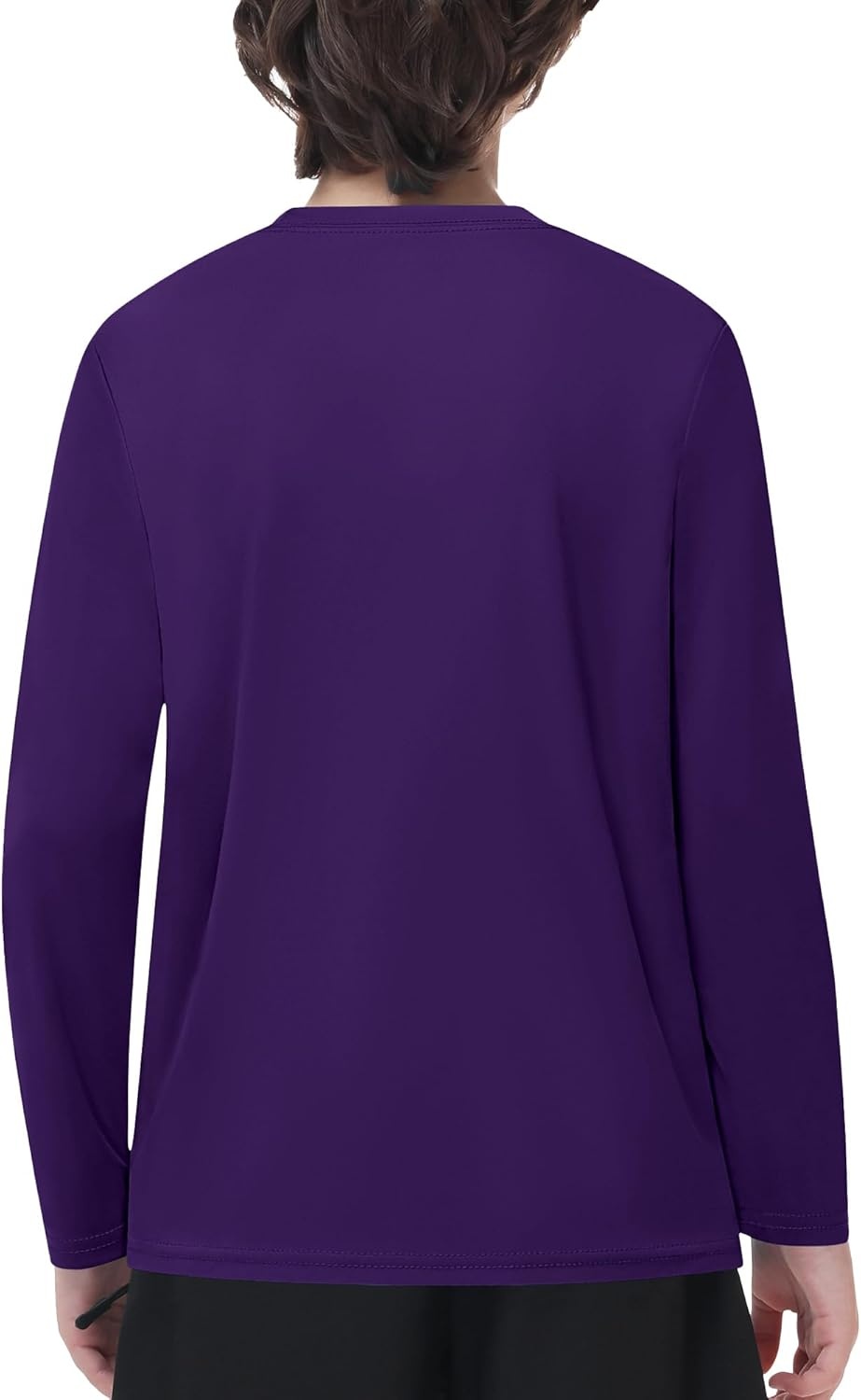 image:imageRunhit Boys and Girls Long Sleeve Athletic Shirts Kids UPF 50 Rash Guard Shirts with Moisture WickingDark Purple