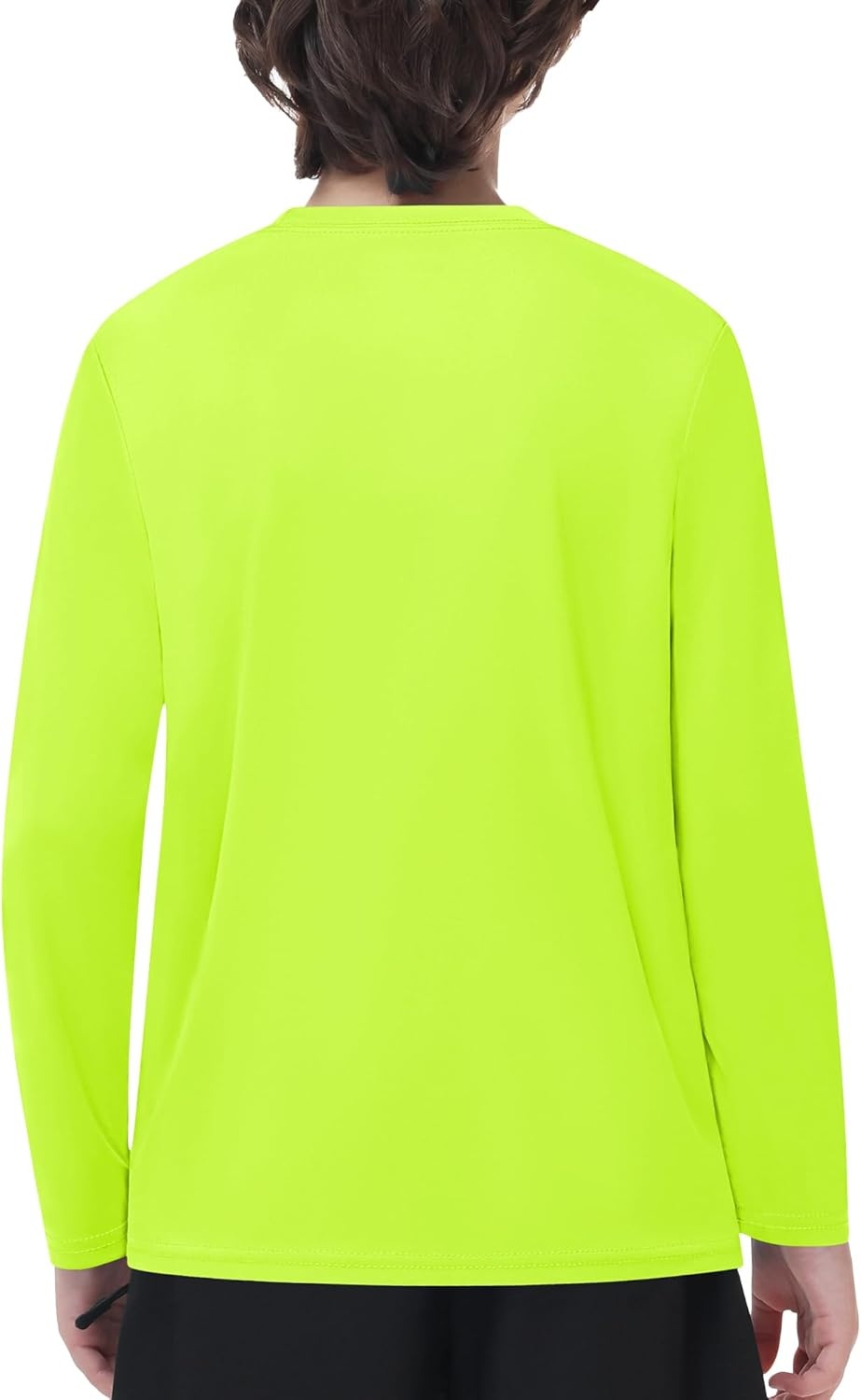 image:imageRunhit Boys and Girls Long Sleeve Athletic Shirts Kids UPF 50 Rash Guard Shirts with Moisture WickingFluorescent Green