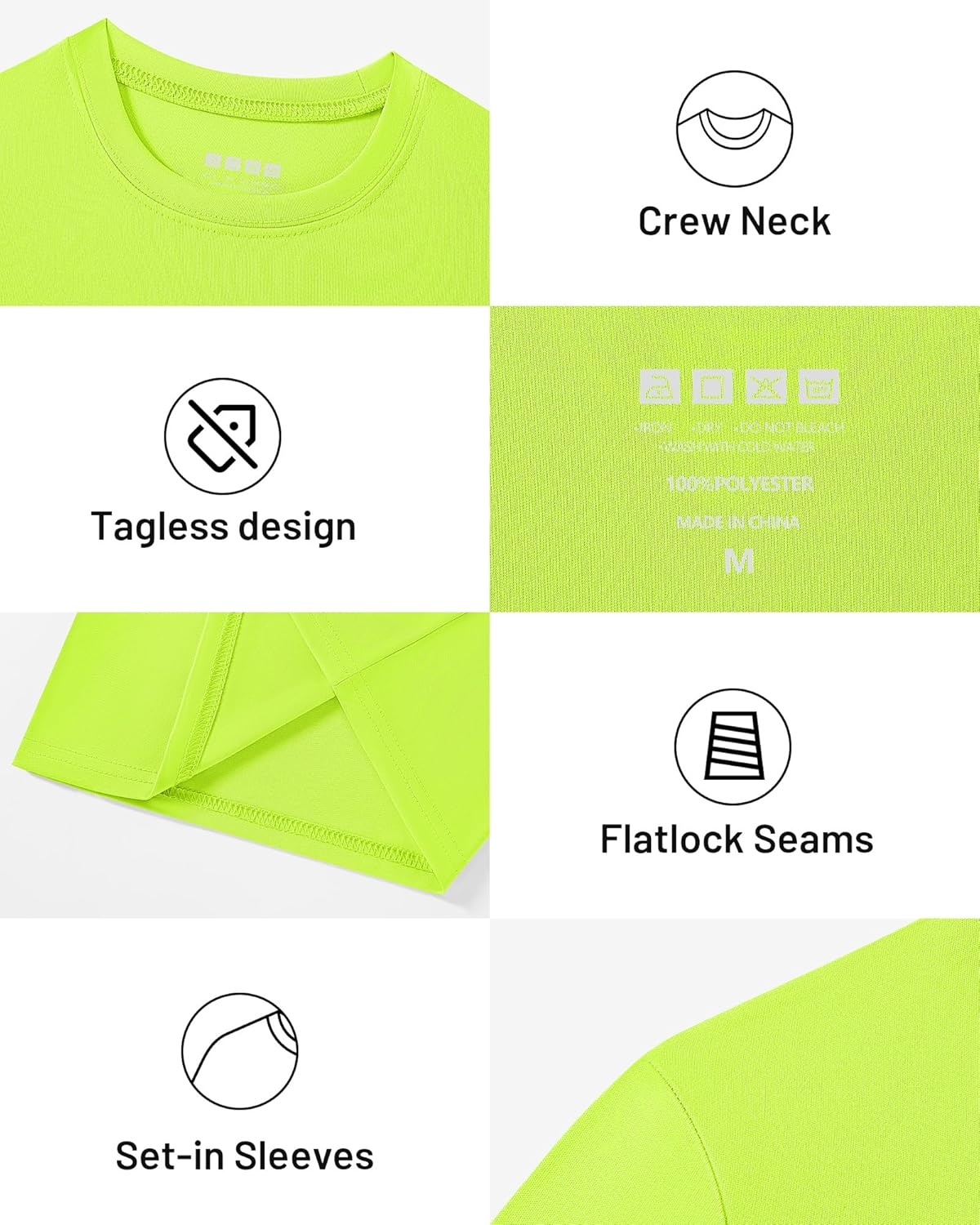 image:imageRunhit Boys and Girls Long Sleeve Athletic Shirts Kids UPF 50 Rash Guard Shirts with Moisture WickingFluorescent Green