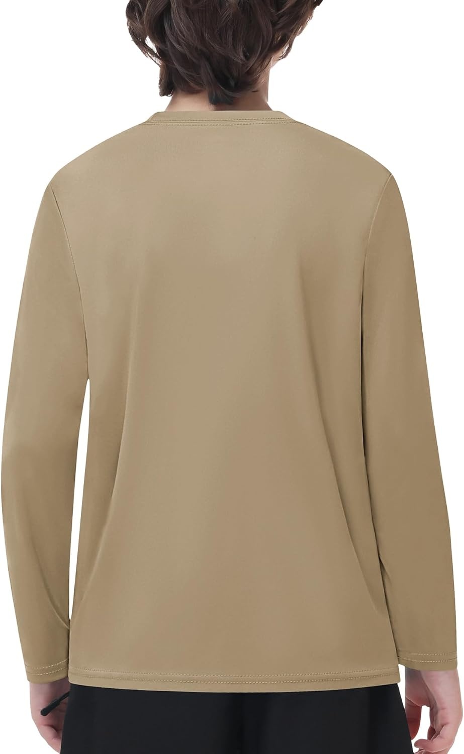 image:imageRunhit Boys and Girls Long Sleeve Athletic Shirts Kids UPF 50 Rash Guard Shirts with Moisture WickingKhaki