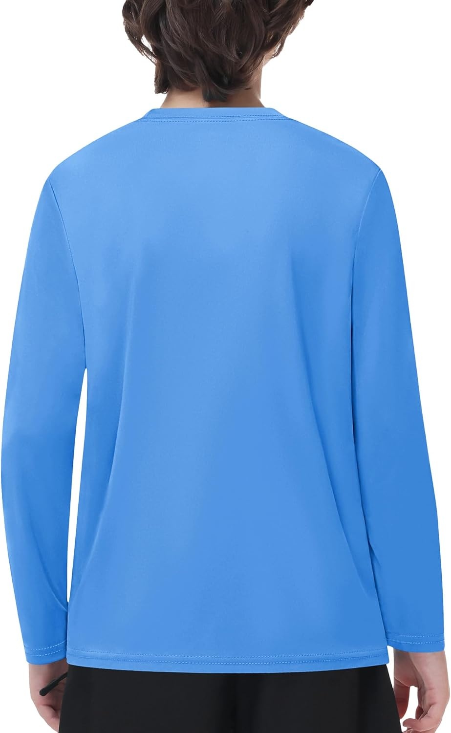 image:imageRunhit Boys and Girls Long Sleeve Athletic Shirts Kids UPF 50 Rash Guard Shirts with Moisture WickingMedium Blue