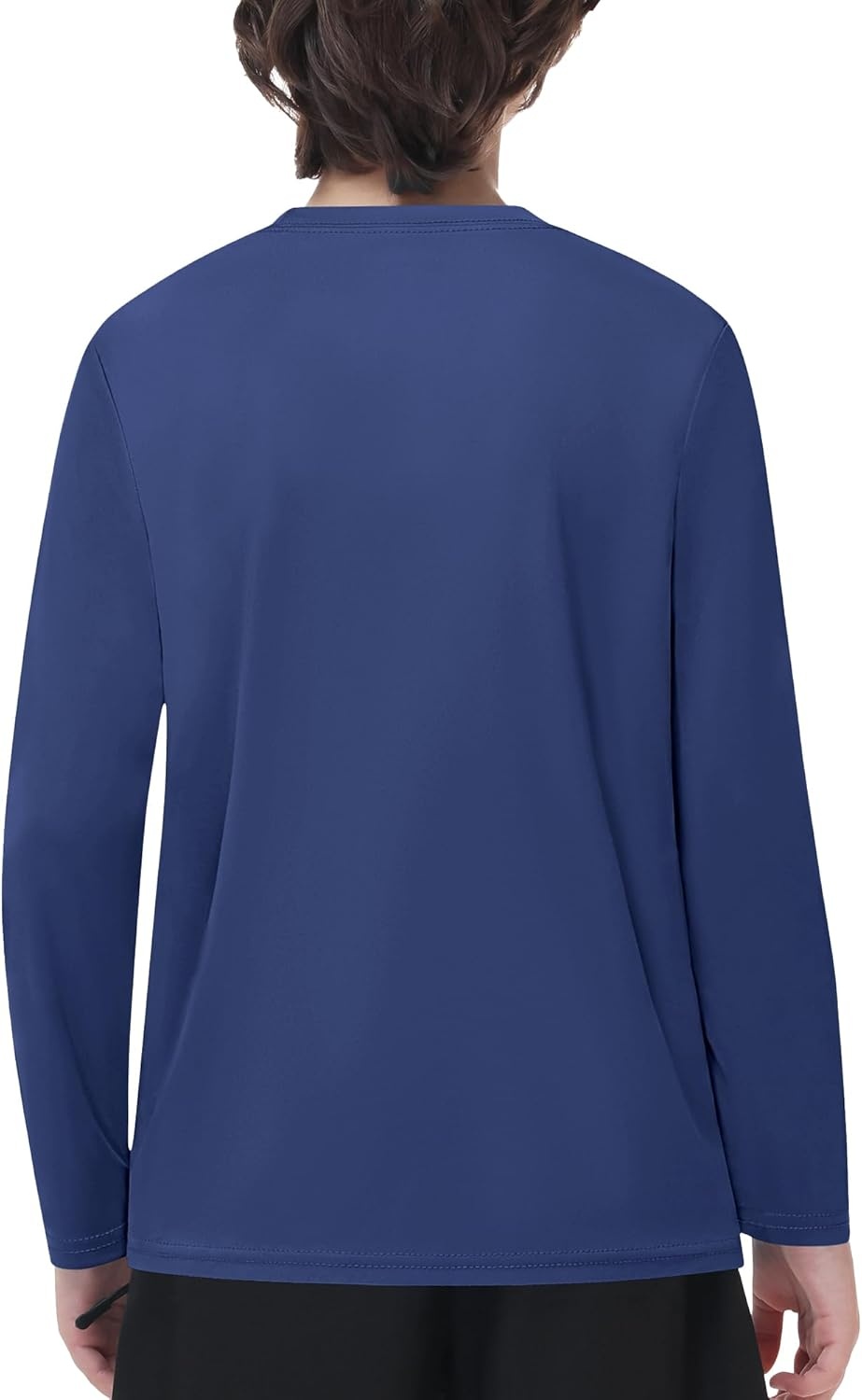 image:imageRunhit Boys and Girls Long Sleeve Athletic Shirts Kids UPF 50 Rash Guard Shirts with Moisture WickingNavy Blue