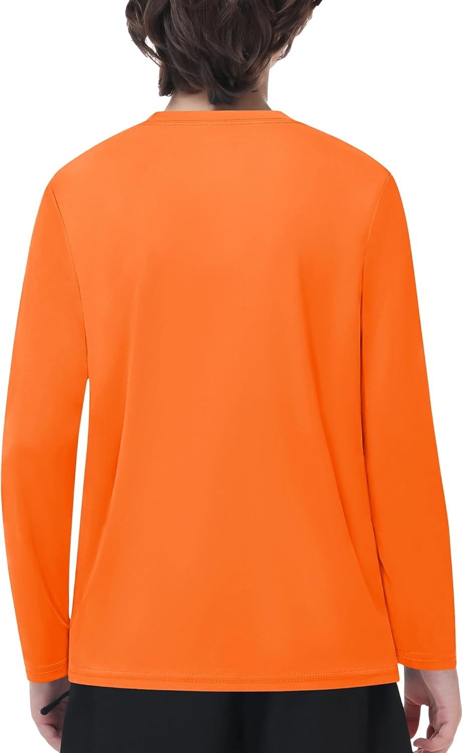 image:imageRunhit Boys and Girls Long Sleeve Athletic Shirts Kids UPF 50 Rash Guard Shirts with Moisture WickingOrange