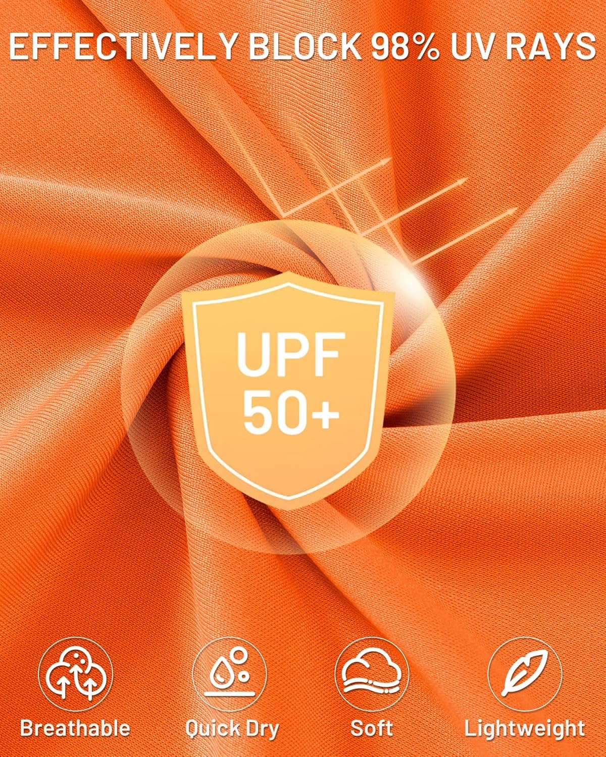 image:imageRunhit Boys and Girls Long Sleeve Athletic Shirts Kids UPF 50 Rash Guard Shirts with Moisture WickingOrange