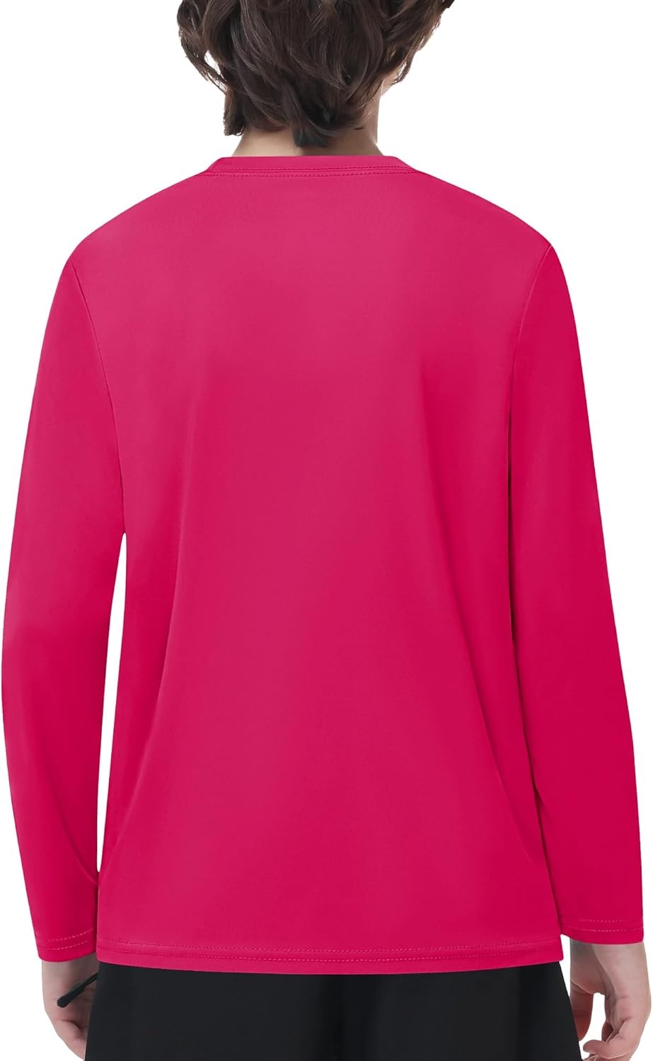 image:imageRunhit Boys and Girls Long Sleeve Athletic Shirts Kids UPF 50 Rash Guard Shirts with Moisture WickingRose Red