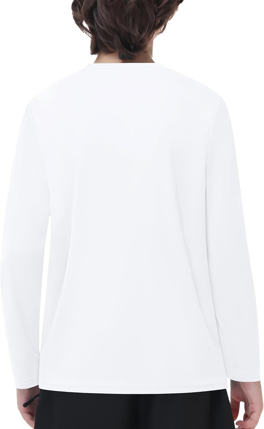 image:imageRunhit Boys and Girls Long Sleeve Athletic Shirts Kids UPF 50 Rash Guard Shirts with Moisture WickingWhite