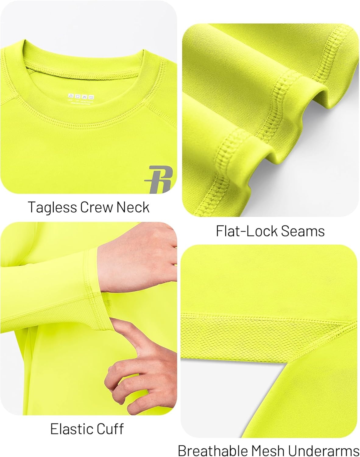 image:imageRunhit UPF 50 Boys Swim Shirt Rash Guard for Boys Long Sleeve Youth Kids UV Sun Protection Shirt for Beach Surf HikingLight Yellow