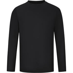 image:imageRunhit Boys and Girls Long Sleeve Athletic Shirts Kids UPF 50 Rash Guard Shirts with Moisture WickingBlack