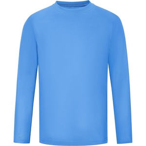 image:imageRunhit Boys and Girls Long Sleeve Athletic Shirts Kids UPF 50 Rash Guard Shirts with Moisture WickingMedium Blue