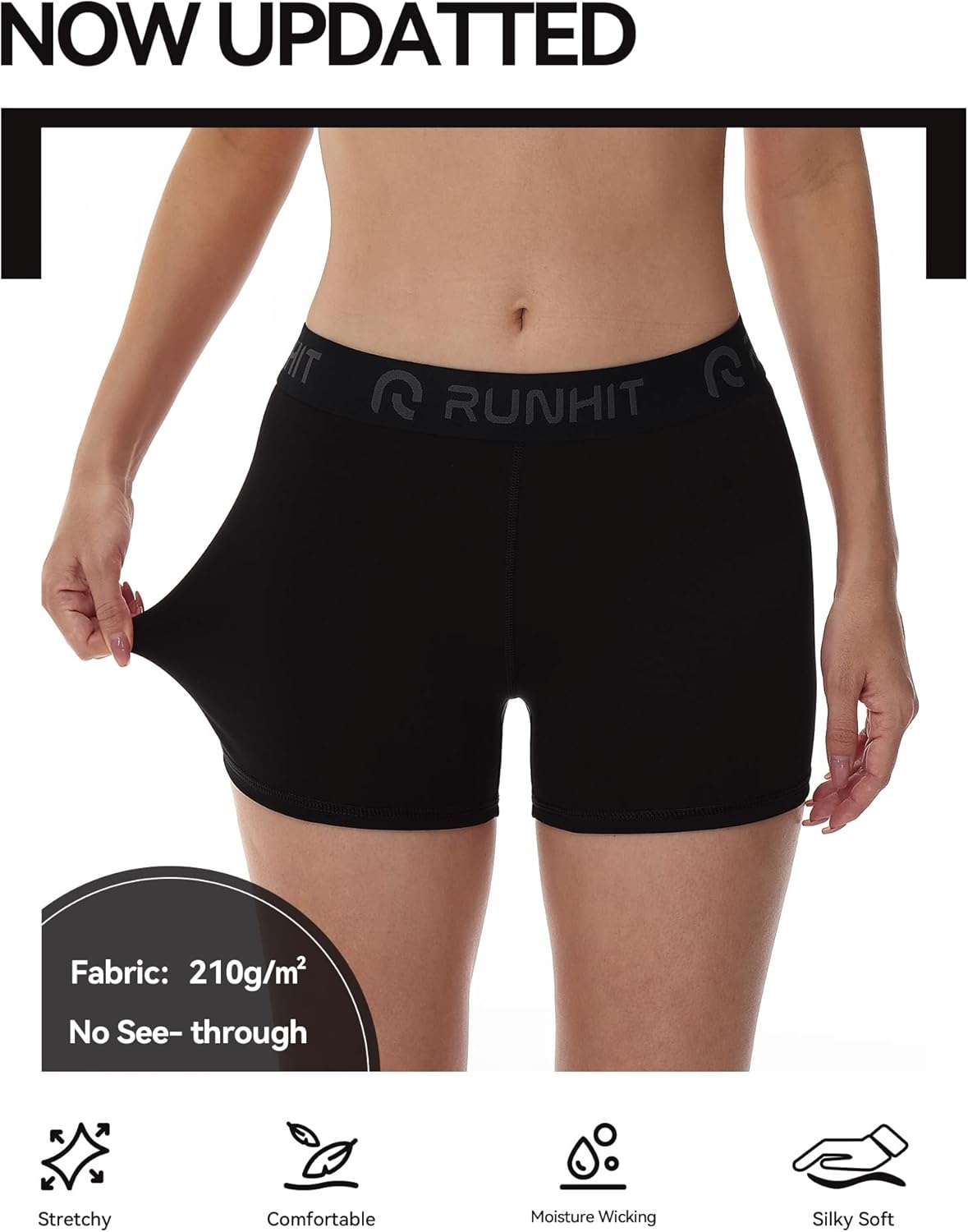 image:imageRunhit 3 Volleyball Shorts Womens 3 Pack Compression Shorts for Women Spandex Shorts Women Workout Athletic Yoga GymNo Pockets BlackBlackBlack 3pack