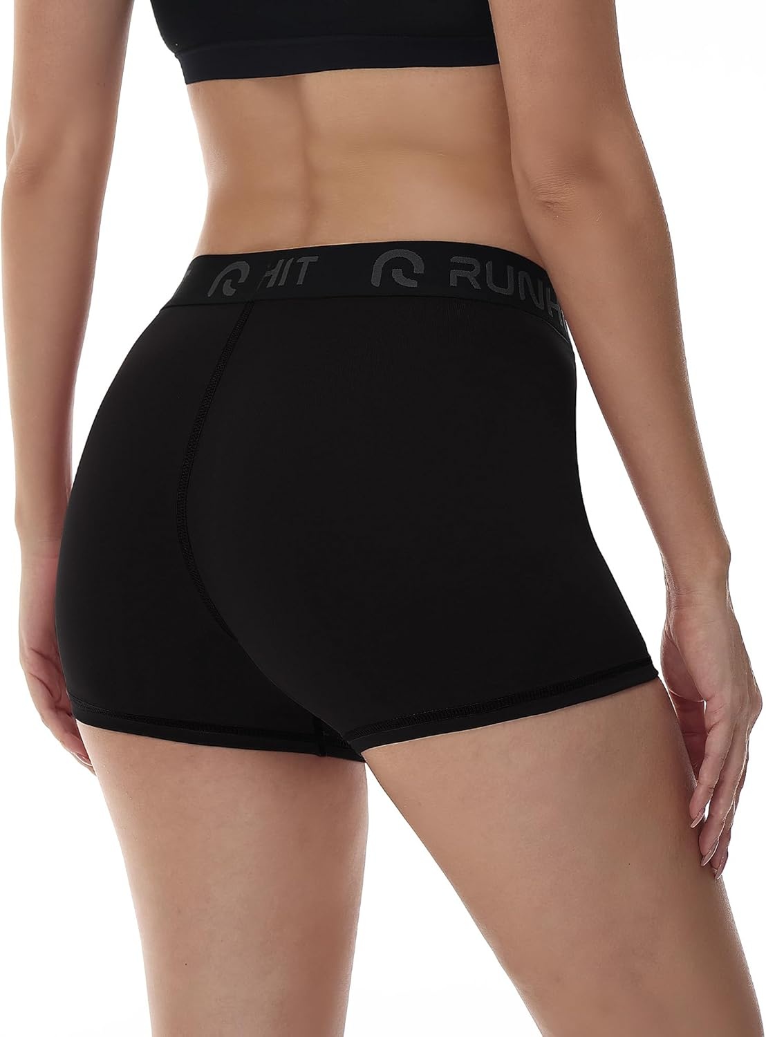 image:imageRunhit 3 Volleyball Shorts Womens 3 Pack Compression Shorts for Women Spandex Shorts Women Workout Athletic Yoga GymNo Pockets BlackBlackBlack 3pack