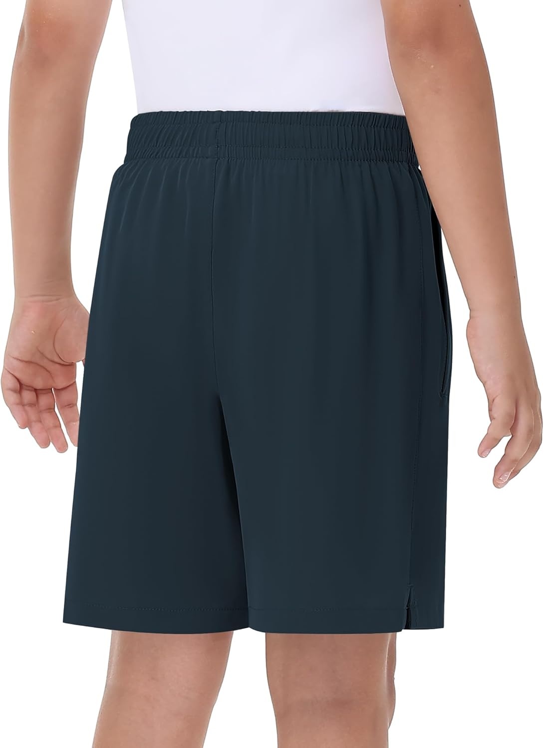 image:imageRunhit Boys Athletic Shorts Quick Dry Running Shorts for Youth Kids Lightweight Basketball Soccer Gym Shorts Zipper PocketsCold Gray