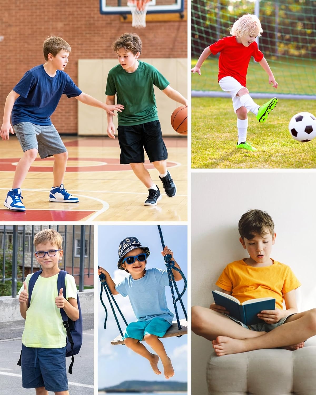 image:imageRunhit Boys Athletic TShirts Kids UPF 50 Short Sleeve Rash Guard Youth Sports Undershirt for Basketball Soccer BaseballDeep Blue