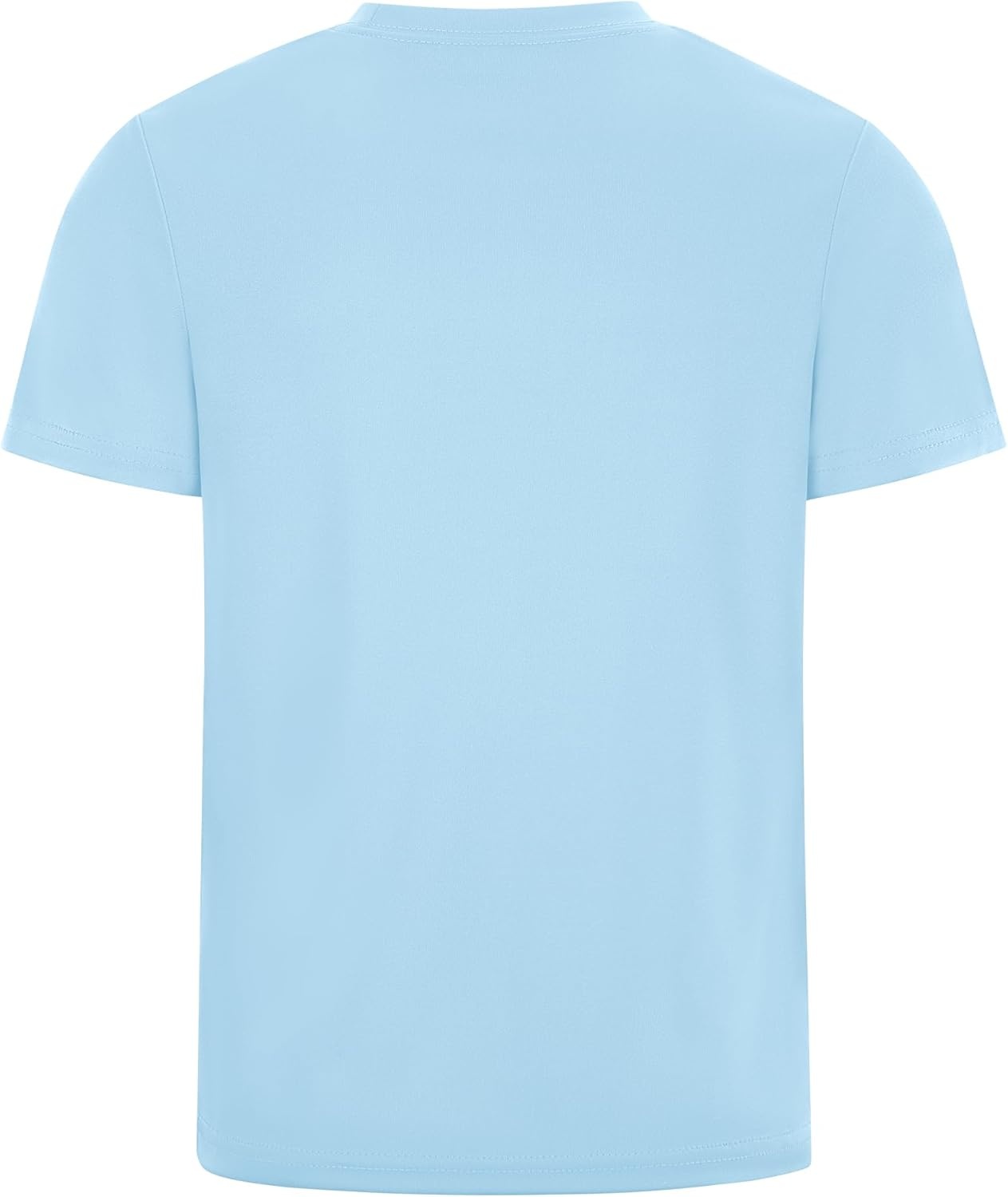 image:imageRunhit Boys Athletic TShirts Kids UPF 50 Short Sleeve Rash Guard Youth Sports Undershirt for Basketball Soccer BaseballLight Blue