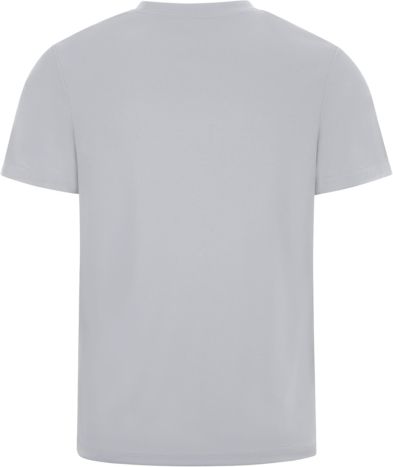 image:imageRunhit Boys Athletic TShirts Kids UPF 50 Short Sleeve Rash Guard Youth Sports Undershirt for Basketball Soccer BaseballLight Grey