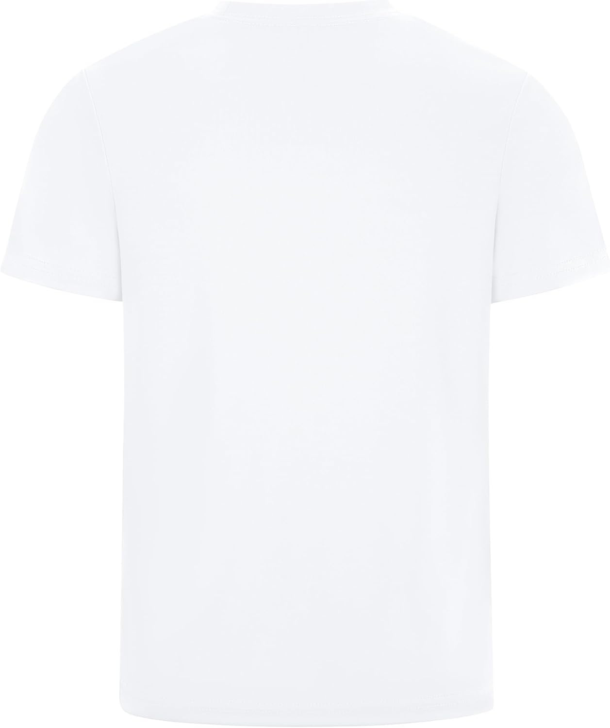 image:imageRunhit Boys Athletic TShirts Kids UPF 50 Short Sleeve Rash Guard Youth Sports Undershirt for Basketball Soccer BaseballWhite
