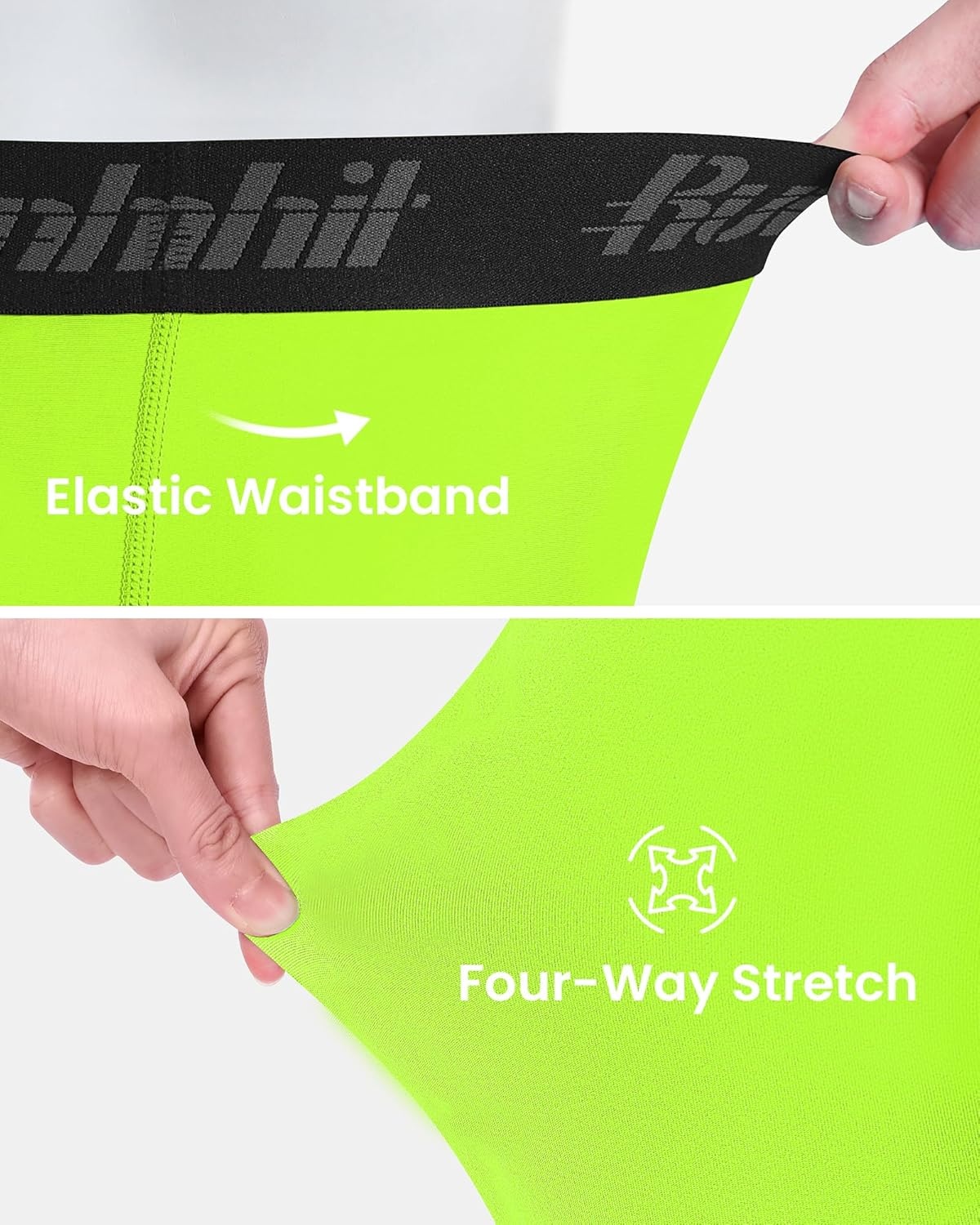 image:imageRunhit Boys BJJ Compression Pants Youth Jiu Jitsu No Gi Spats Kids Leggings Athletic Base Layer for Training MMA WrestlingFluorescent Green