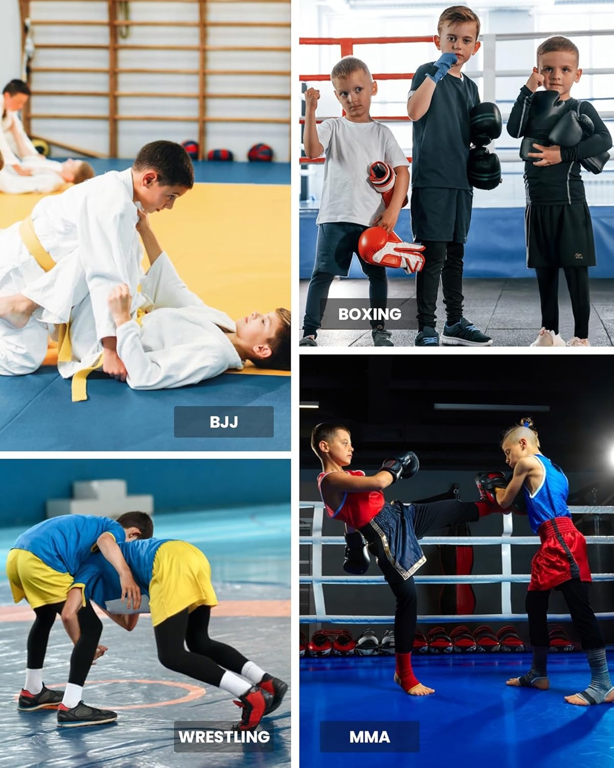 image:imageRunhit Boys BJJ Compression Pants Youth Jiu Jitsu No Gi Spats Kids Leggings Athletic Base Layer for Training MMA WrestlingGreen