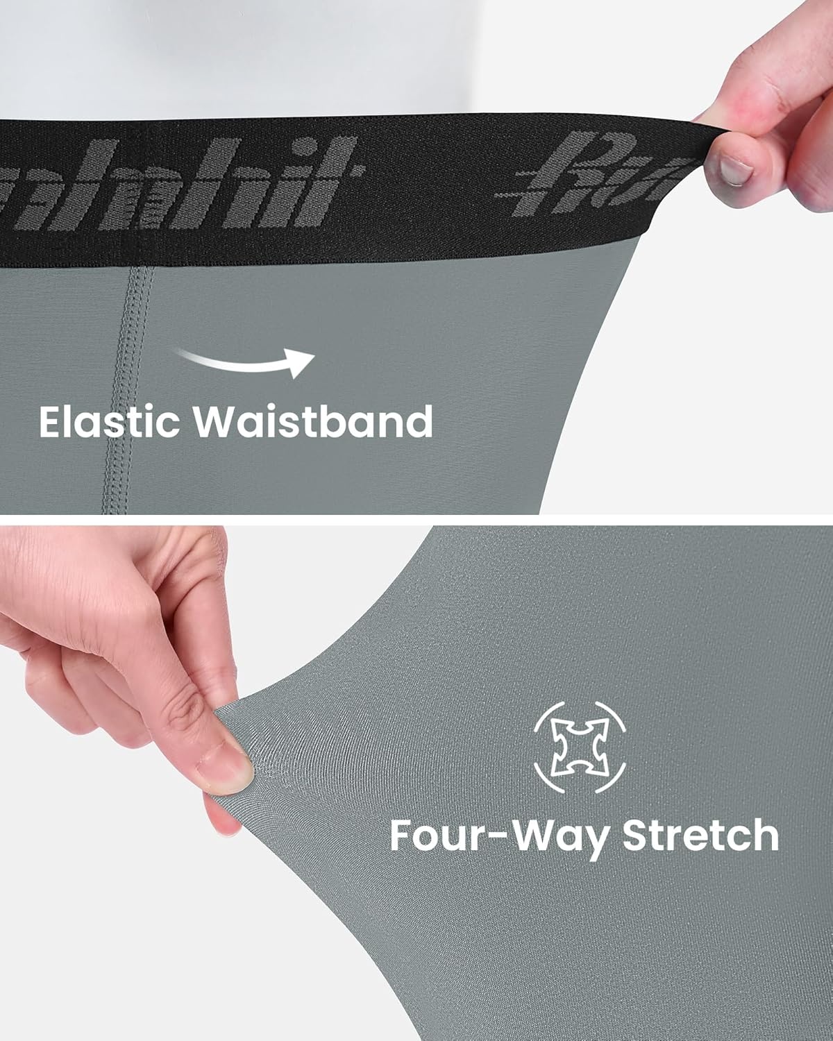 image:imageRunhit Boys BJJ Compression Pants Youth Jiu Jitsu No Gi Spats Kids Leggings Athletic Base Layer for Training MMA WrestlingGrey