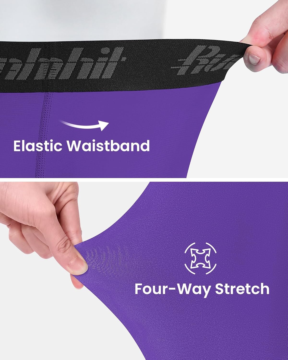 image:imageRunhit Boys BJJ Compression Pants Youth Jiu Jitsu No Gi Spats Kids Leggings Athletic Base Layer for Training MMA WrestlingPurple
