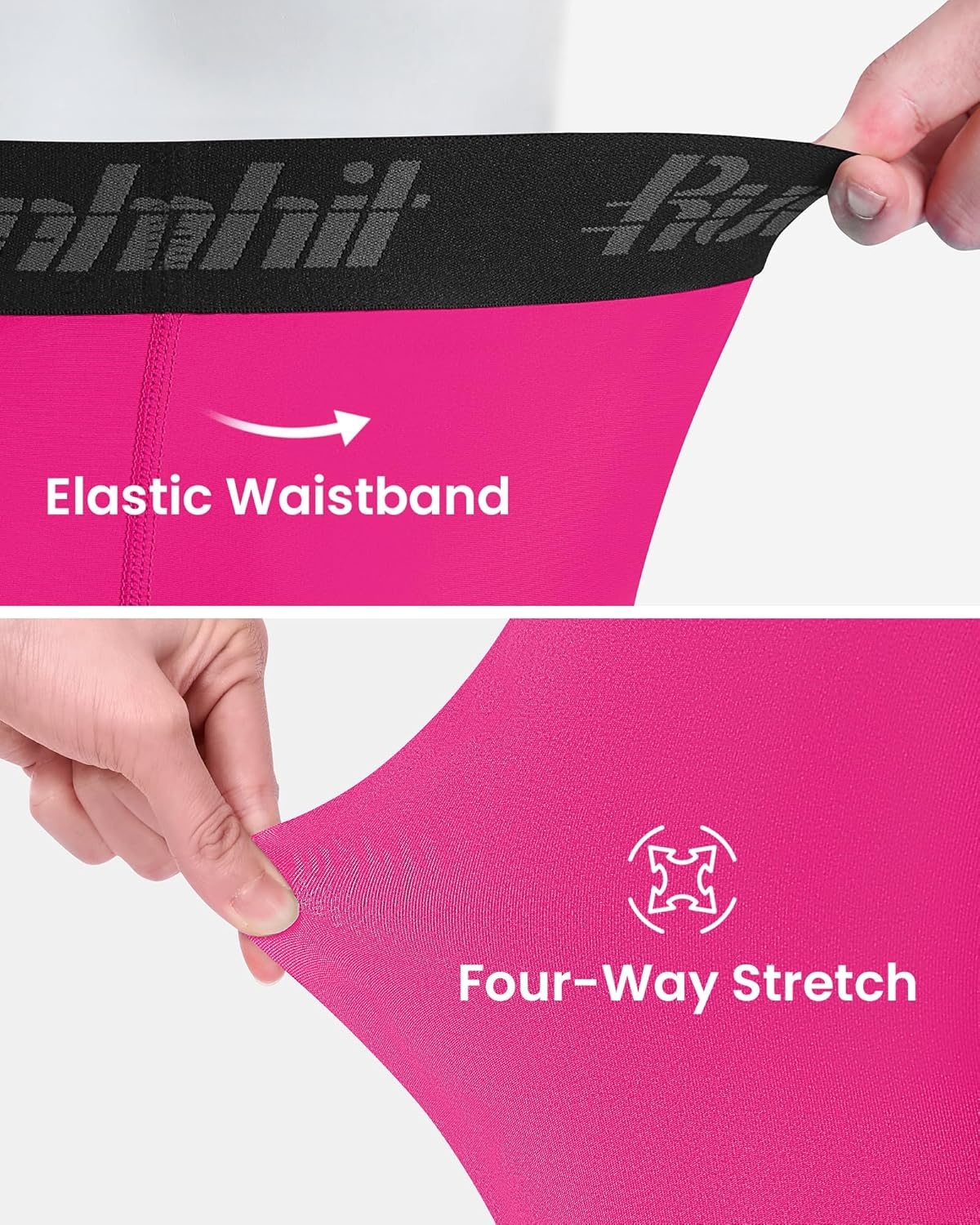 image:imageRunhit Boys BJJ Compression Pants Youth Jiu Jitsu No Gi Spats Kids Leggings Athletic Base Layer for Training MMA WrestlingRose Red