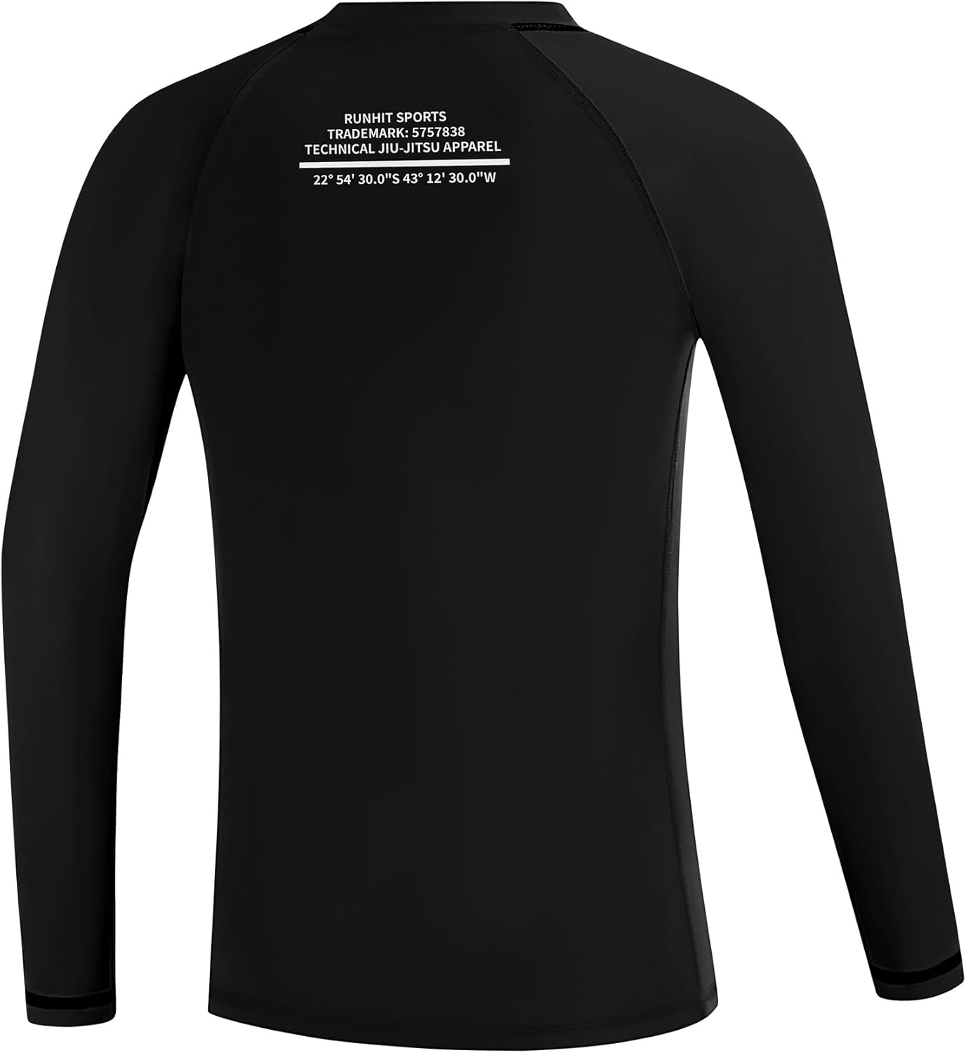 image:imageRunhit Boys BJJ Rash Guard Long Sleeve Kids Jiu Jitsu No Gi Youth Compression Shirts for Training MMA Wrestling Boxing UPF50Solid Black