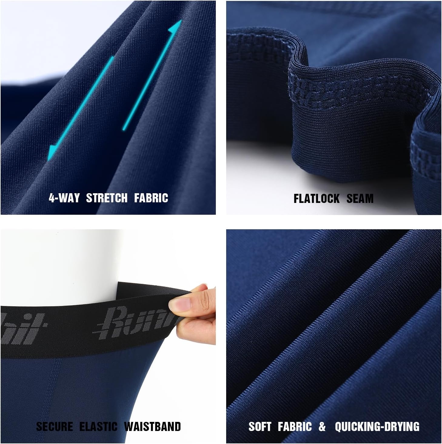 image:imageRunhit Boys Compression Leggings Youth Athletic Tights Basketball Compression Pants Boys Base Layer Pants Sports LeggingNavy Blue