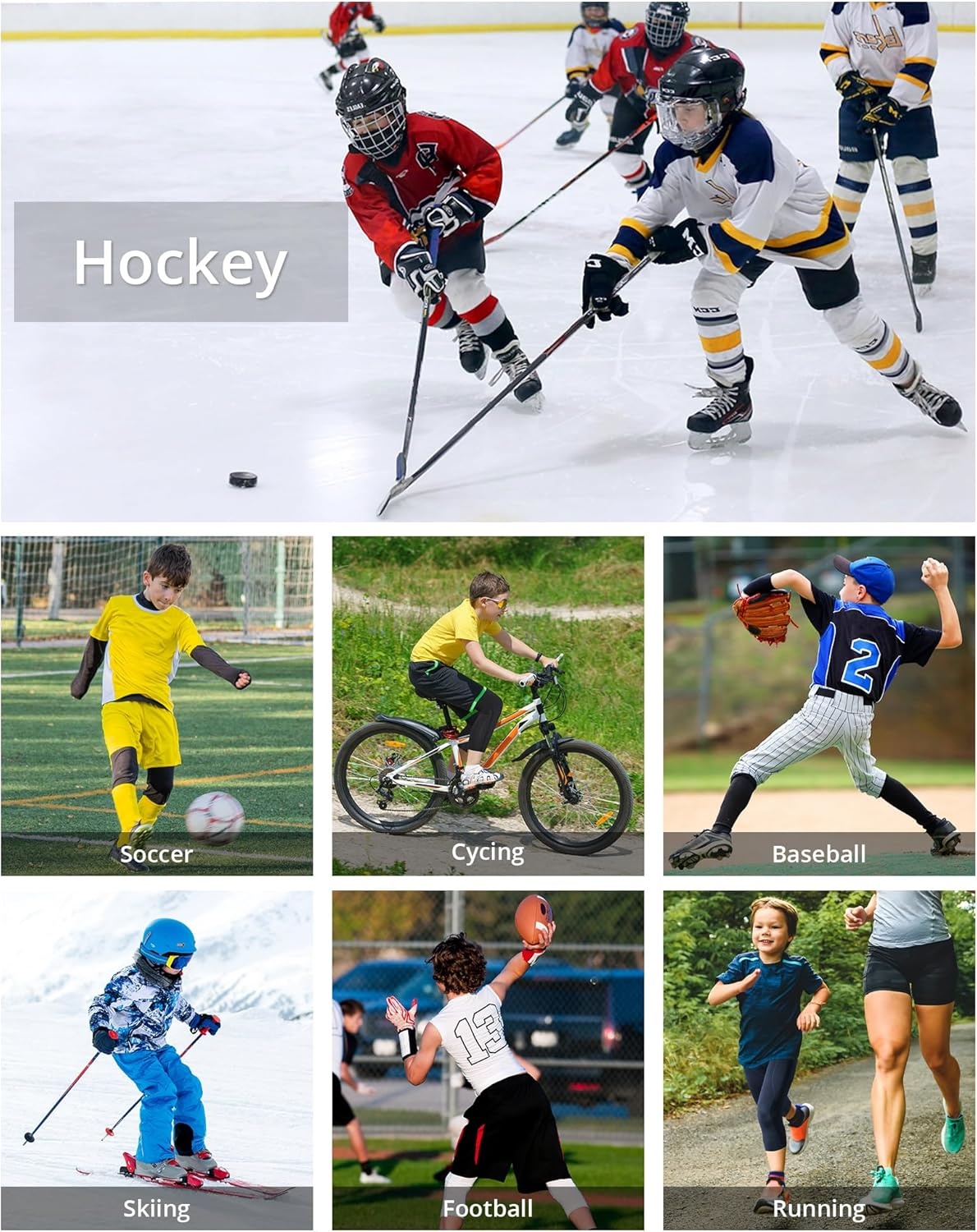 image:imageRunhit Boys Compression Pants 34 Youth Athletic Leggings Capris Tights Sports Base Layer for Basketball Football BaseballRed