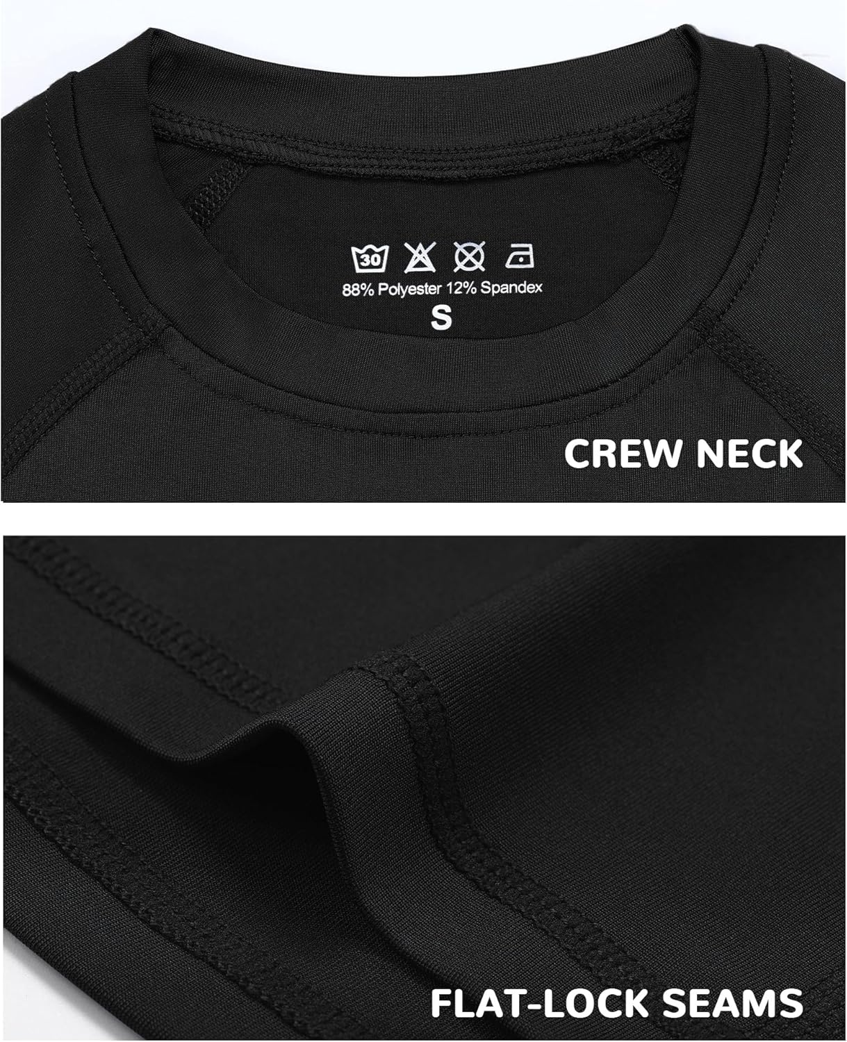 image:imageRunhit Boys Compression Shirt Kids Long Sleeve Athletic Undershirt Youth Quick Dry Base Layer for Football BaseballBlackBlackWhite