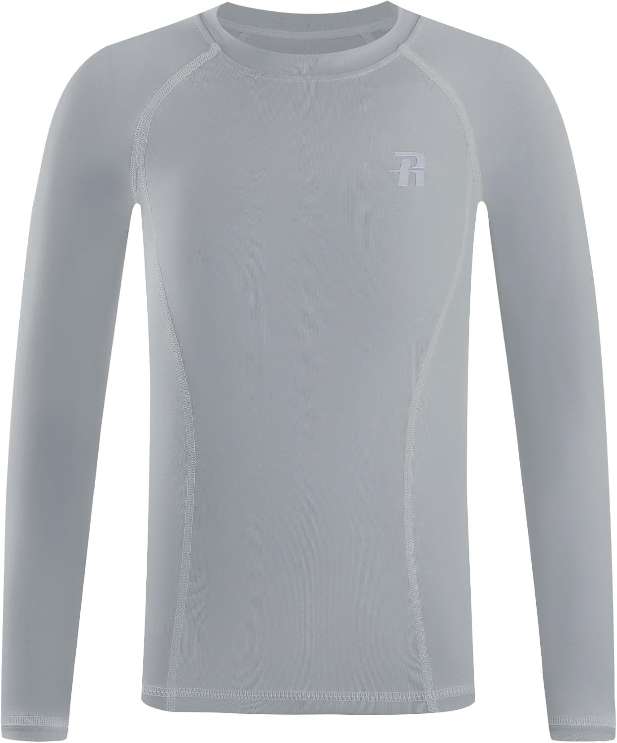 image:imageRunhit Boys Compression Shirt Kids Long Sleeve Athletic Undershirt Youth Quick Dry Base Layer for Football BaseballGrey