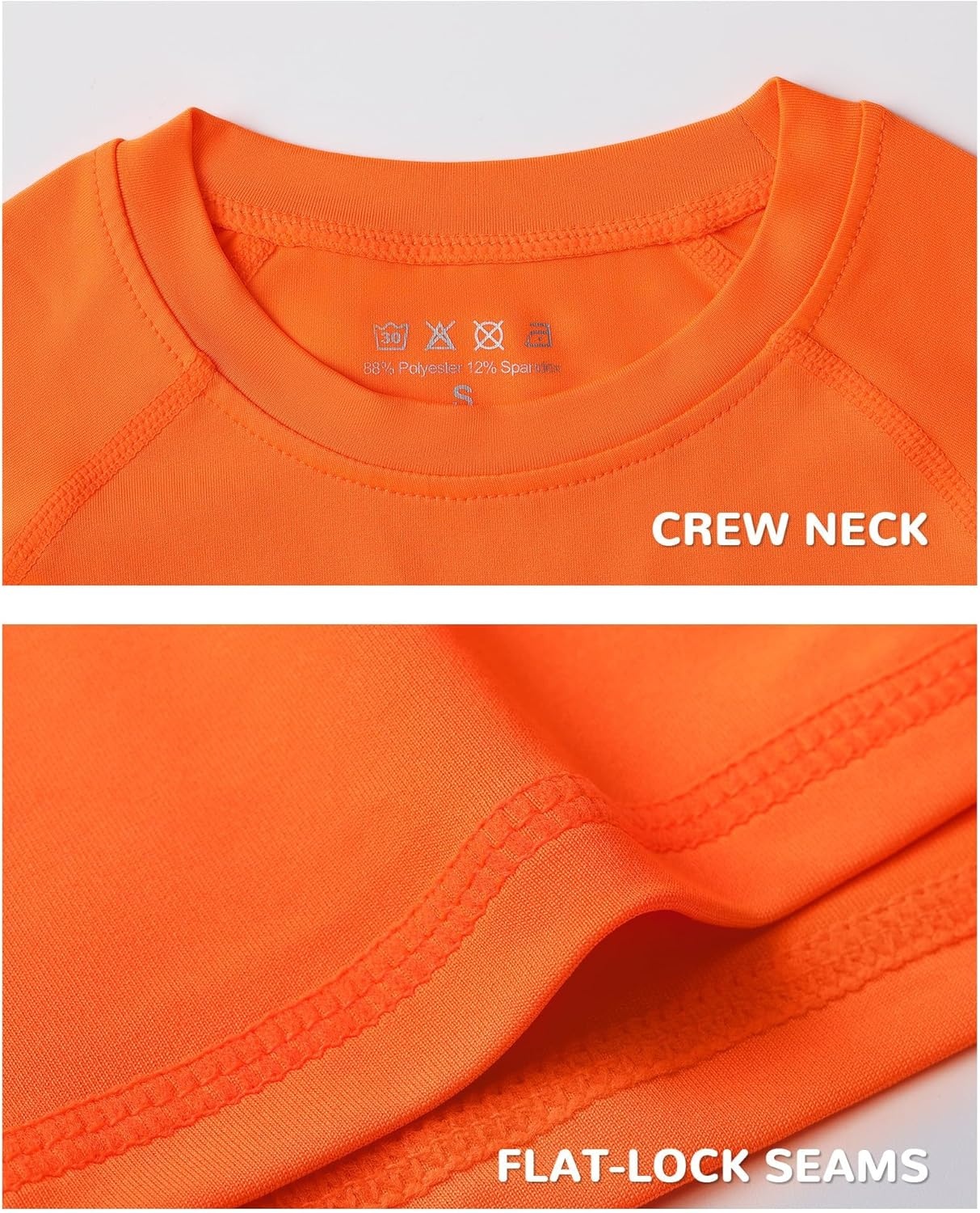 image:imageRunhit Boys Compression Shirt Kids Long Sleeve Athletic Undershirt Youth Quick Dry Base Layer for Football BaseballOrange
