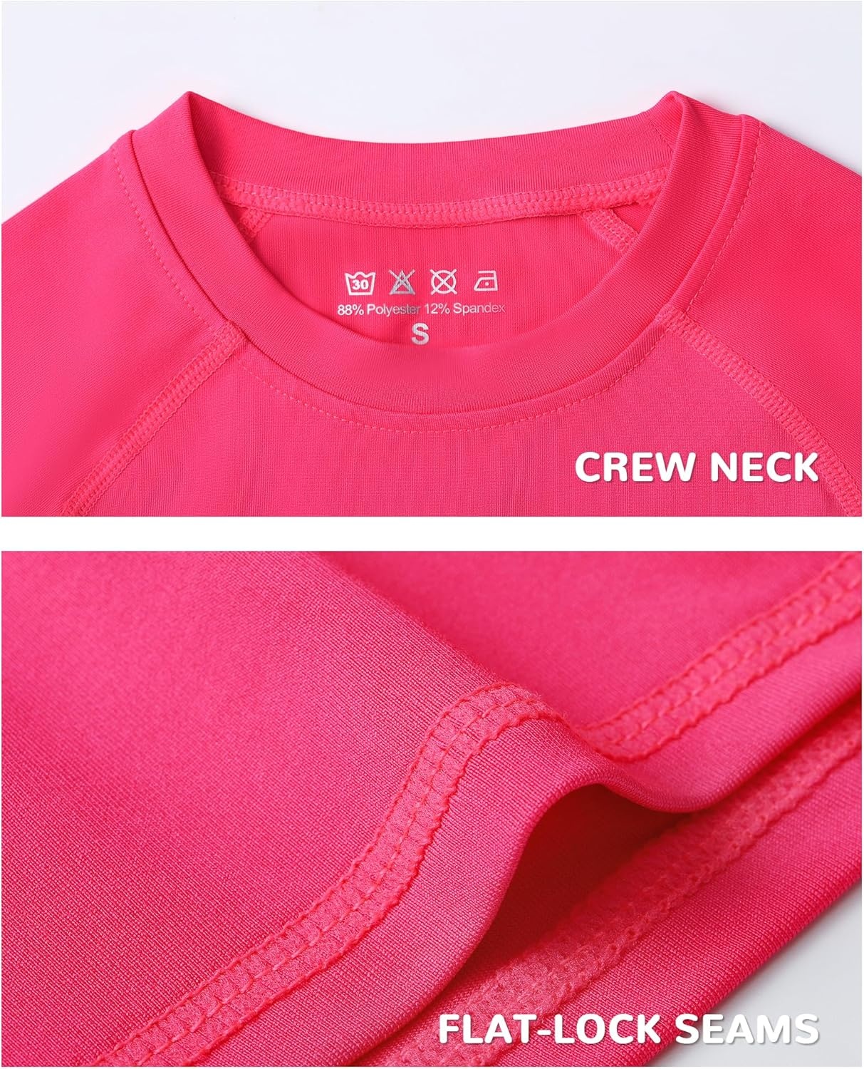 image:imageRunhit Boys Compression Shirt Kids Long Sleeve Athletic Undershirt Youth Quick Dry Base Layer for Football BaseballPink