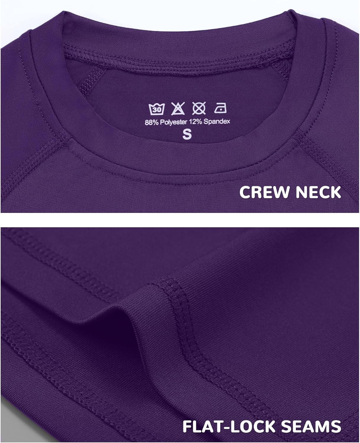 image:imageRunhit Boys Compression Shirt Kids Long Sleeve Athletic Undershirt Youth Quick Dry Base Layer for Football BaseballPurple