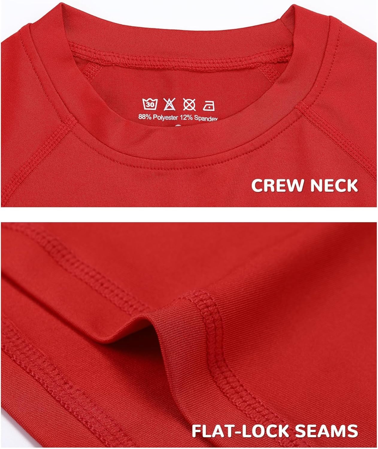 image:imageRunhit Boys Compression Shirt Kids Long Sleeve Athletic Undershirt Youth Quick Dry Base Layer for Football BaseballRed