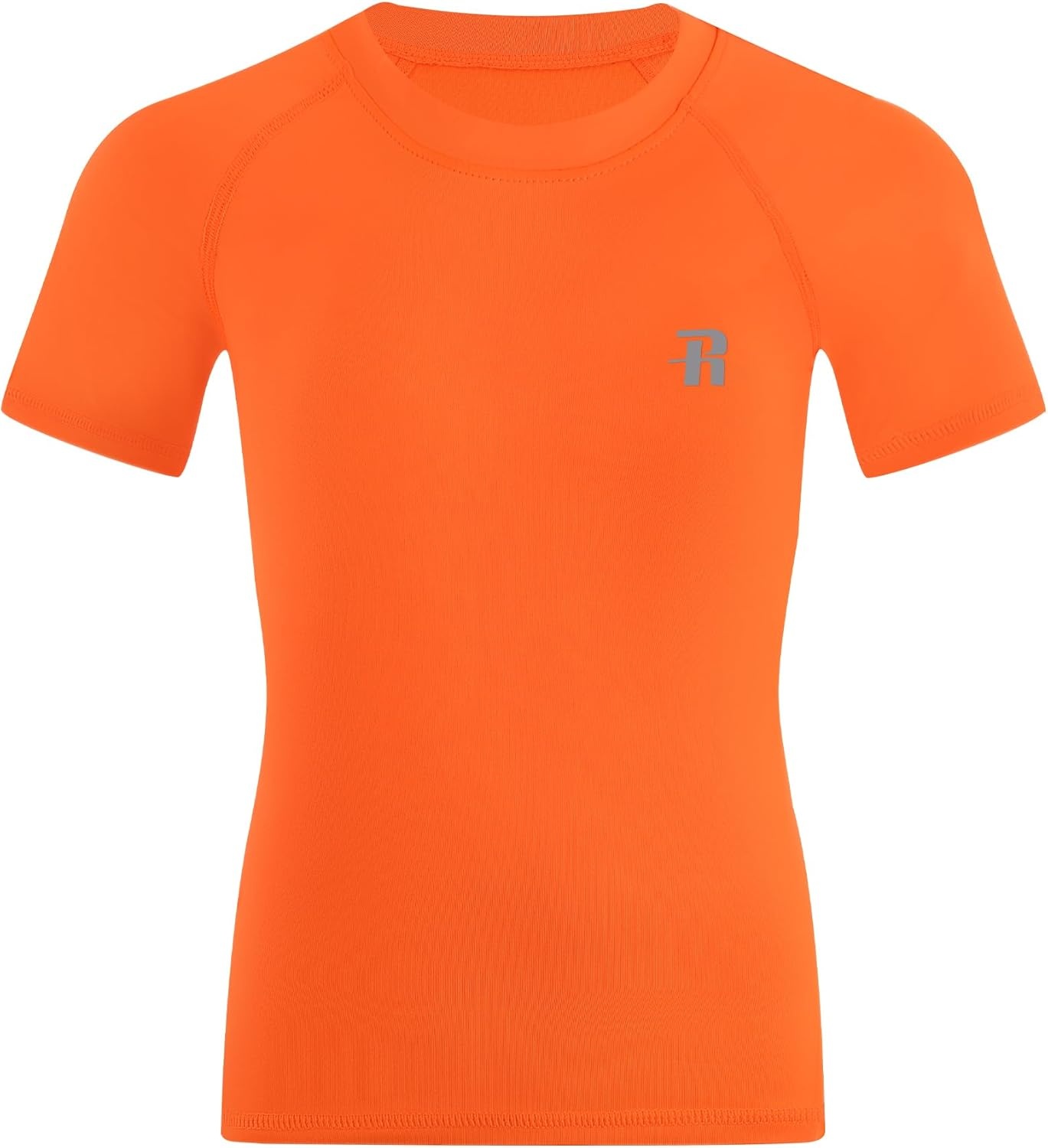 image:imageRunhit Boys Compression Shirt Short Sleeve Youth Basketball Undershirt Kids Quick Dry Athletic Base Layer TShirt1 Pack Orange