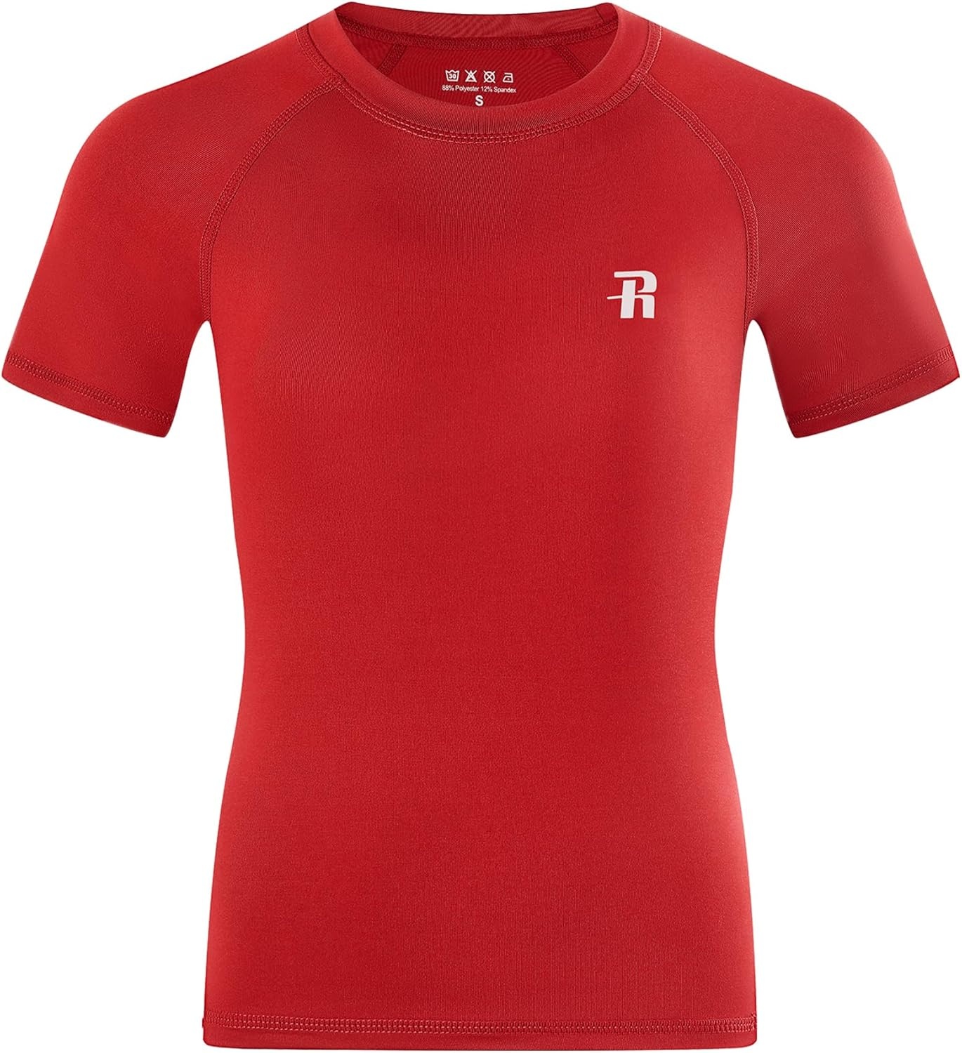 image:imageRunhit Boys Compression Shirt Short Sleeve Youth Basketball Undershirt Kids Quick Dry Athletic Base Layer TShirt1 Pack Red